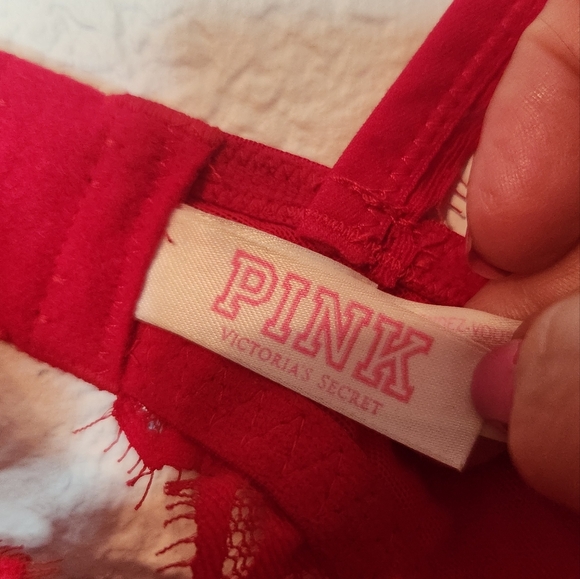 Victoria Secret PINK Date Push-Up Red Bra, Size‎ 34DD - Picture 3 of 8